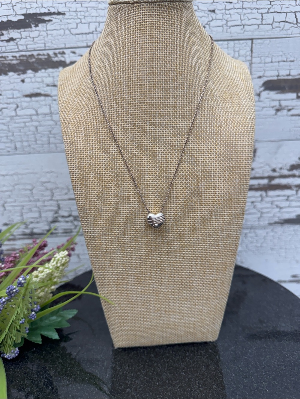 Tiffany & Co. Sterling Silver Heart Wrapped Arrow Pendant Necklace